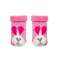 Baby socks with toy head 0-12months rabbit