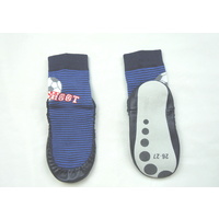 Kids socks with cow leather sole